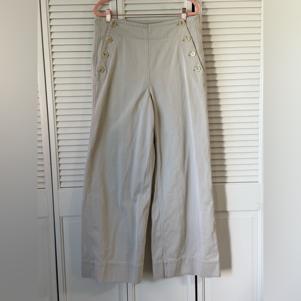 Arket Light Beige Sailor Wide Leg Pants Size 42 euro, 16 uk, 12 us